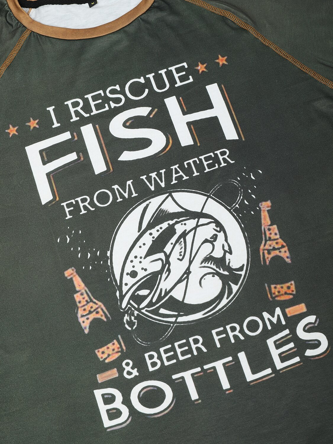 I Rescue Fish And Beer Funny Fishing Graphic Tee
