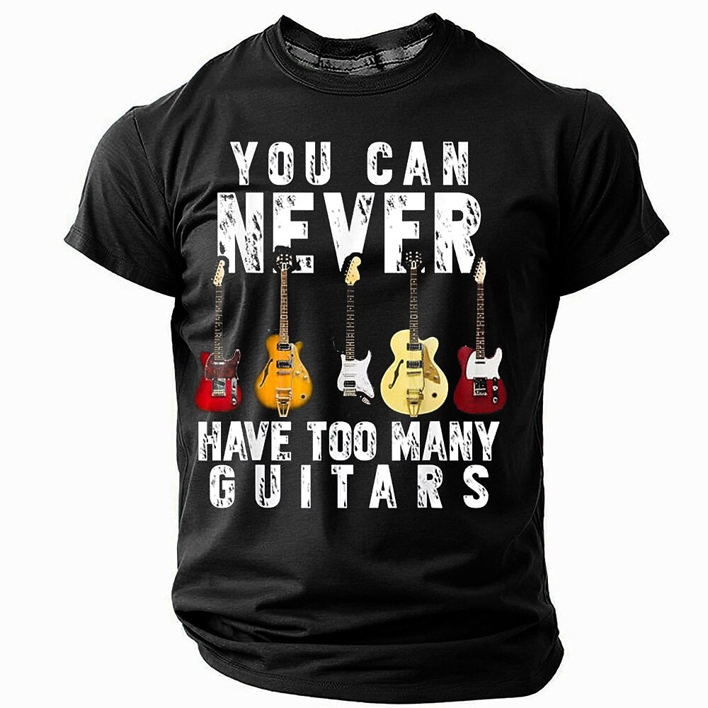 Never Have Too Many Guitars Funny Graphic Hobby Tee
