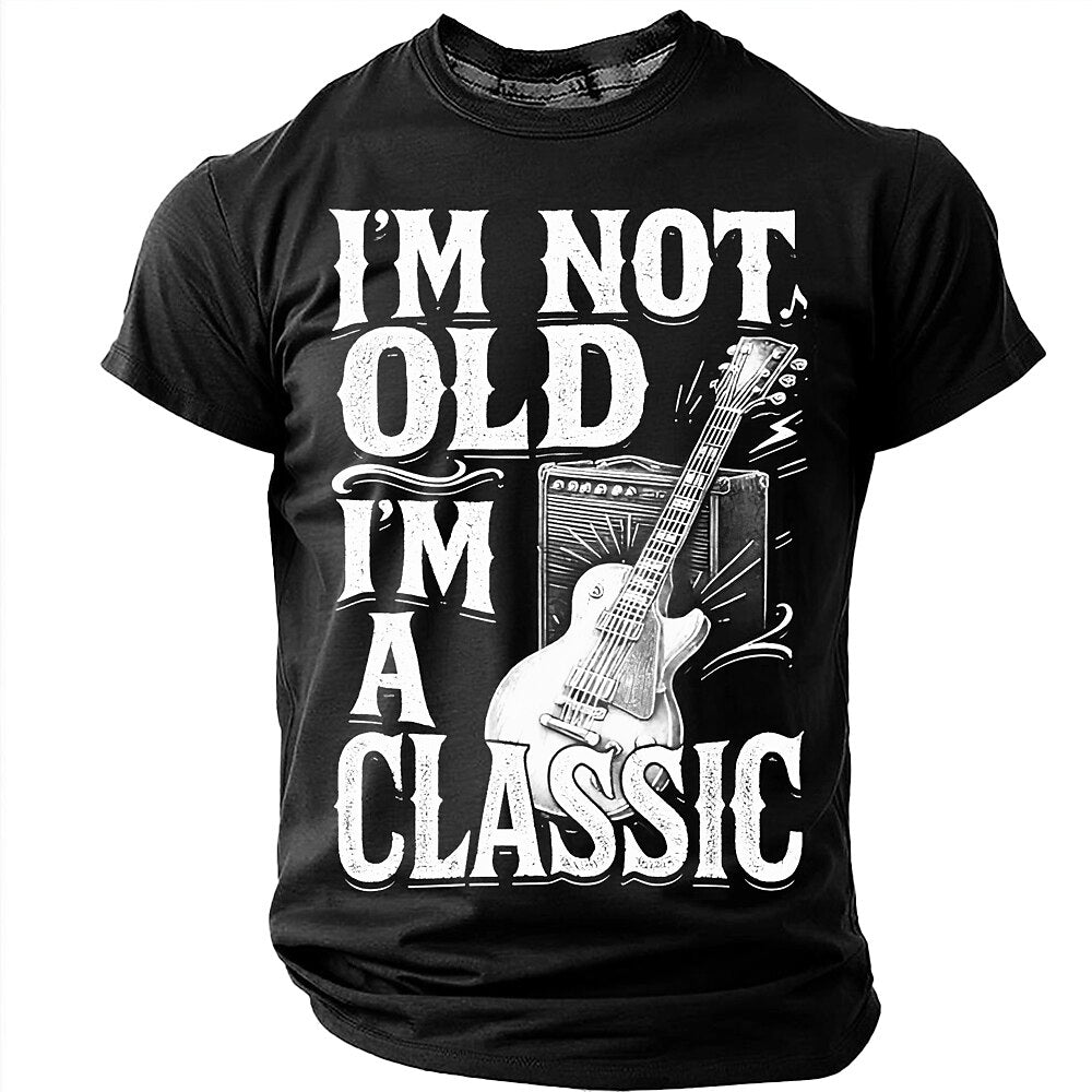 Classic Old Rocker Guitar Graphic Tee