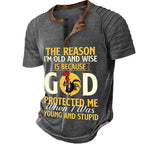 Old Wise God Protected Young Stupid Funny Graphic Tee