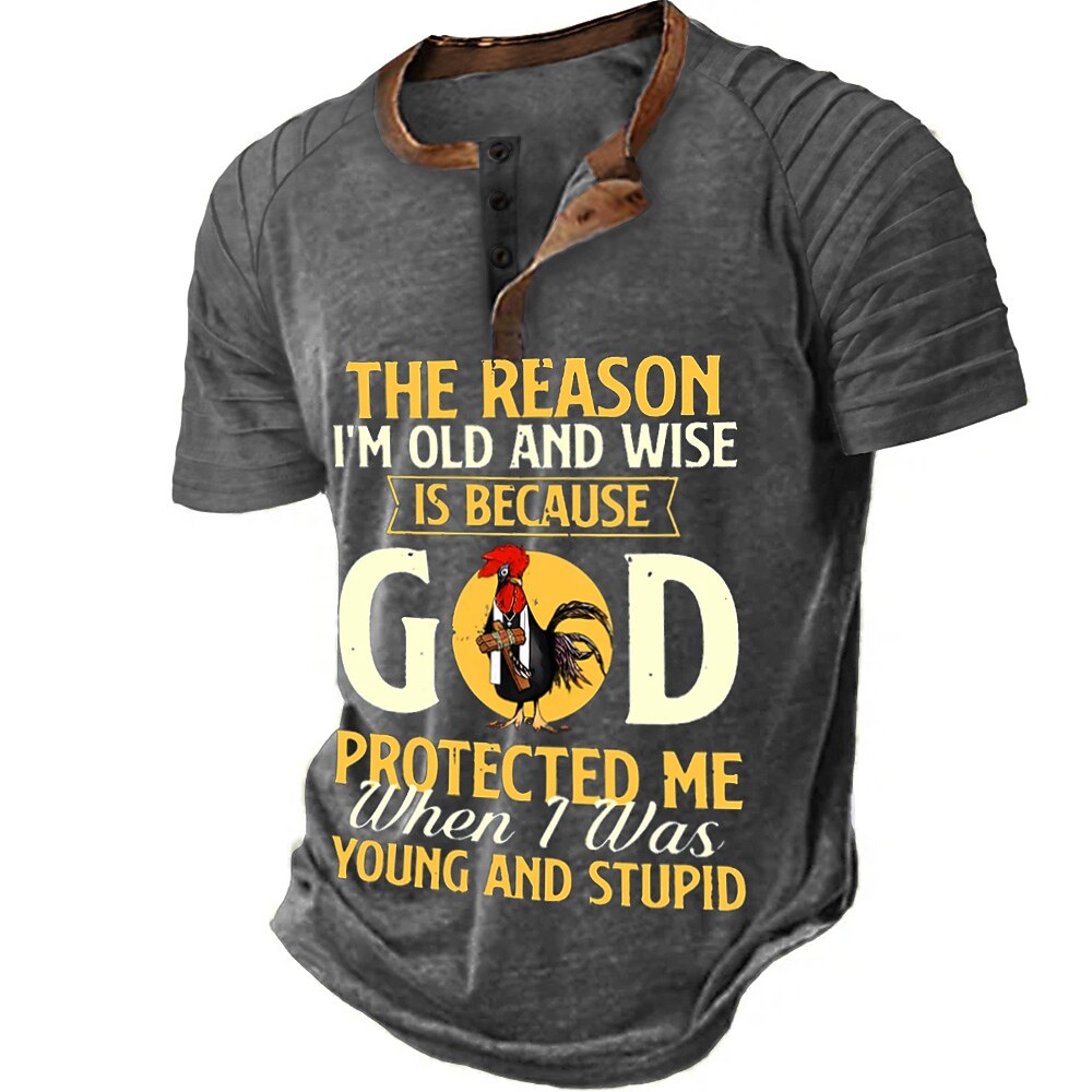 Old Wise God Protected Young Stupid Funny Graphic Tee