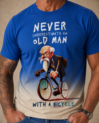 Still Riding Old Man Bicycle Theme Casual Tee For Men
