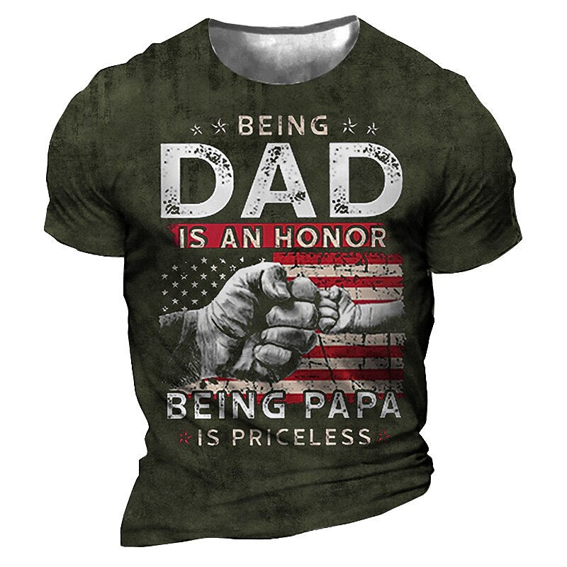 Being Dad Honor Being Papa Priceless Fist Bump Tee