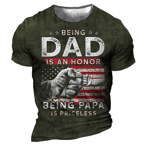 Being Dad Honor Being Papa Priceless Fist Bump Tee