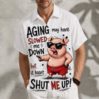 Funny Rooster Slang Cartoon Animal Graphic Short Sleeve Shirt
