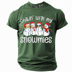 Funny Snowman Retro Vintage Christmas Holiday Short Sleeve Tee