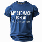 My Stomach Is Flat Silent L Funny Graphic Tee