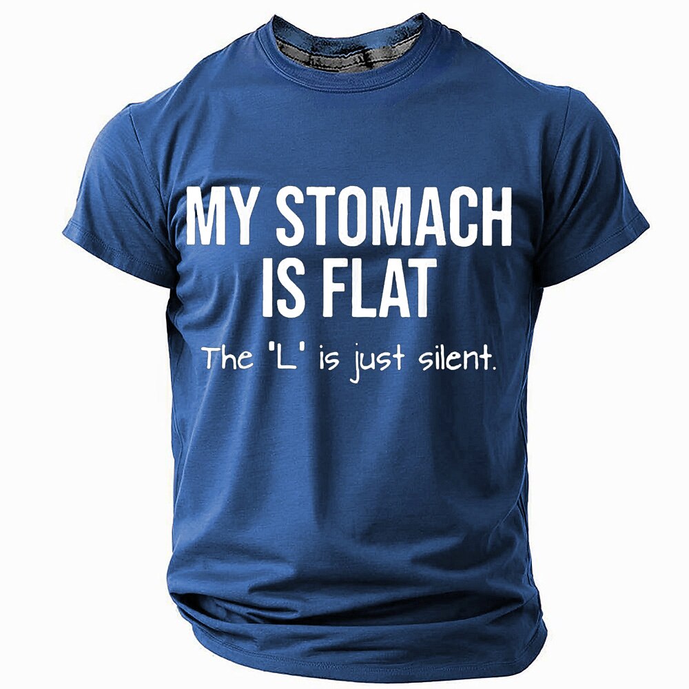 My Stomach Is Flat Silent L Funny Graphic Tee