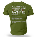 Five Things About My Wife Funny Husband Graphic Tee