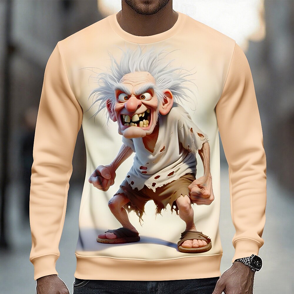 Legendary Old Man 3D Graphic Casual Crewneck Sweatshirt Gift