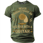 Old Man Acoustic Guitar Graphic Shirt