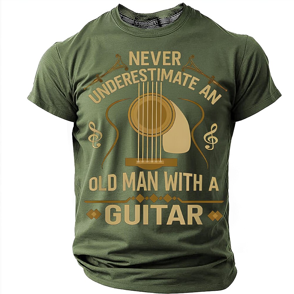 Old Man Acoustic Guitar Graphic Shirt