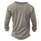 Retro Vintage Car Graphic Casual Long Sleeve Henley Tee