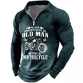 Never Underestimate Old Man Motorcycle Biker Tee
