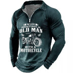 Never Underestimate Old Man Motorcycle Biker Tee