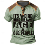 Same Age As Old People Funny Aging Graphic Henley Shirt