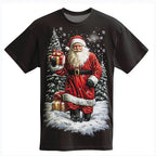 Retro Vintage Santa Claus Christmas Street Style Graphic Tee