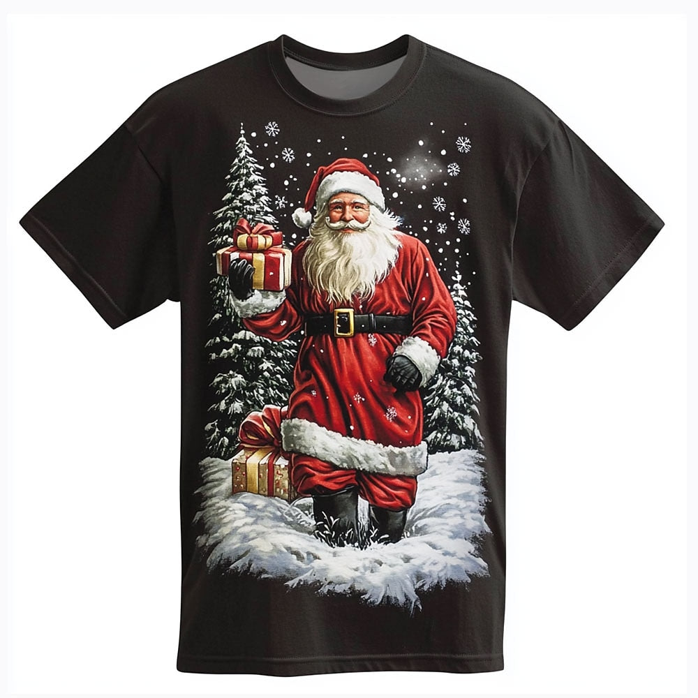 Retro Vintage Santa Claus Christmas Street Style Graphic Tee