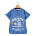 Real Grandpas Ride Motorcycles Funny Biker Grandpa Graphic Tee