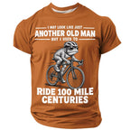 Old Man Riding Cycling Funny Print Bike Graphic Tee