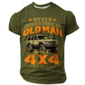 Old Man Car Rider Funny Jeep Automotive Graphic Casual Tee