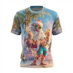 Santa Claus Christmas Beach Party Vacation Graphic Casual Tee