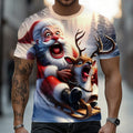 Santa Claus Christmas Animal Holiday Graphic Short Sleeve Tee