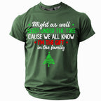 Christmas Tree Text Retro Vintage Holiday Short Sleeve Tee