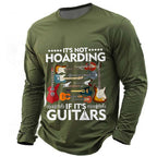 Funny Guitar Music Slang Graphic Casual Long Sleeve Tee