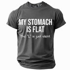My Stomach Is Flat Silent L Funny Graphic Tee