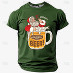 Santa Claus Oktoberfest Beer Retro Christmas Short Sleeve Tee
