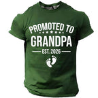 Promoted To Grandpa Announcement Graphic Tee