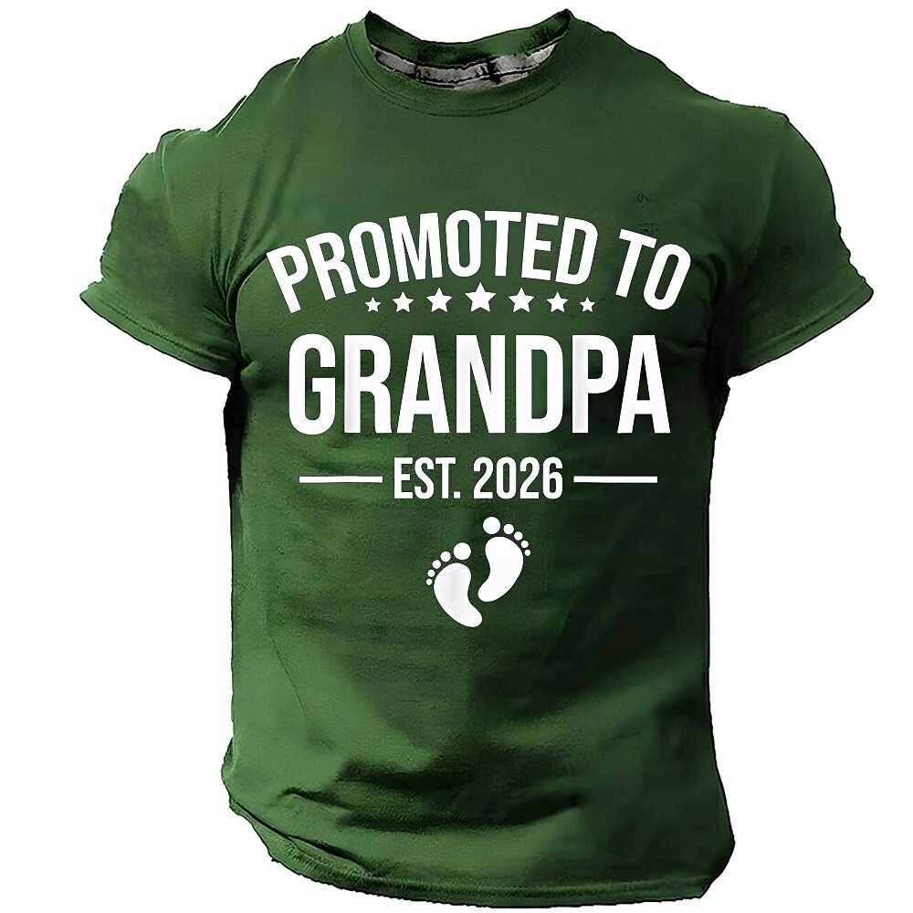 Promoted To Grandpa Announcement Graphic Tee