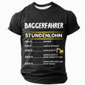 Excavator Operator Hourly Wage Funny Construction Work Graphic Tee