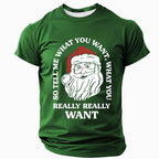 Santa Claus Christmas Quote Graphic Casual Short Sleeve Tee
