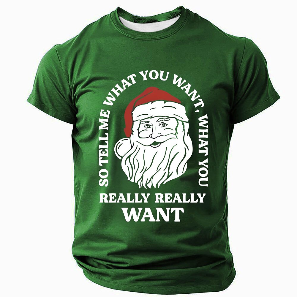 Santa Claus Christmas Quote Graphic Casual Short Sleeve Tee