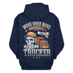 Move Over Boys Old Man Trucker Graphic Pullover Hoodie