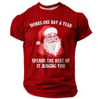 Santa Works One Day Spends Rest Judging You Tee