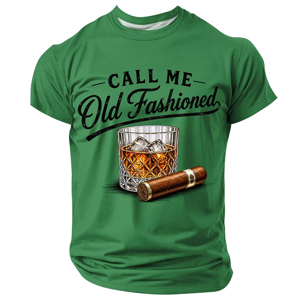 Call me Old Fashioned Humor Quote Funny Whiskey Graphic Tee Shirt