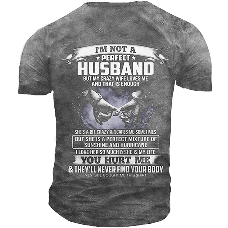 My Crazy Wife Loves Me Funny Husband Graphic Tee
