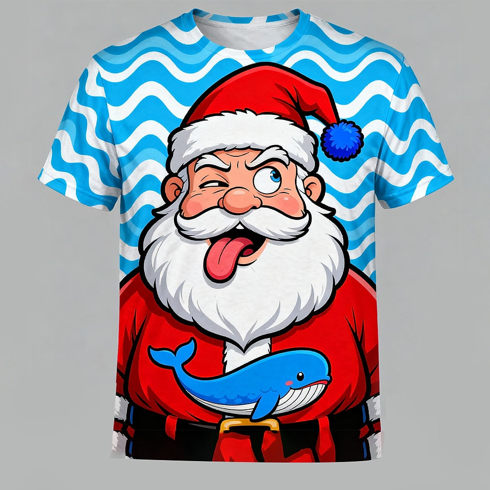 Santa Claus Christmas Gifts Party Outdoor Cool Graphic Tee