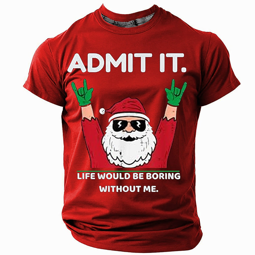 Christmas Santa Claus Street Quote Graphic Short Sleeve Tee