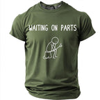 Waiting On Parts Stick Figure Mechanic Humor Graphic Tee