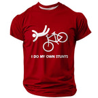I Do My Own Stunts Cycling Bike Funny Rider Graphic Tee