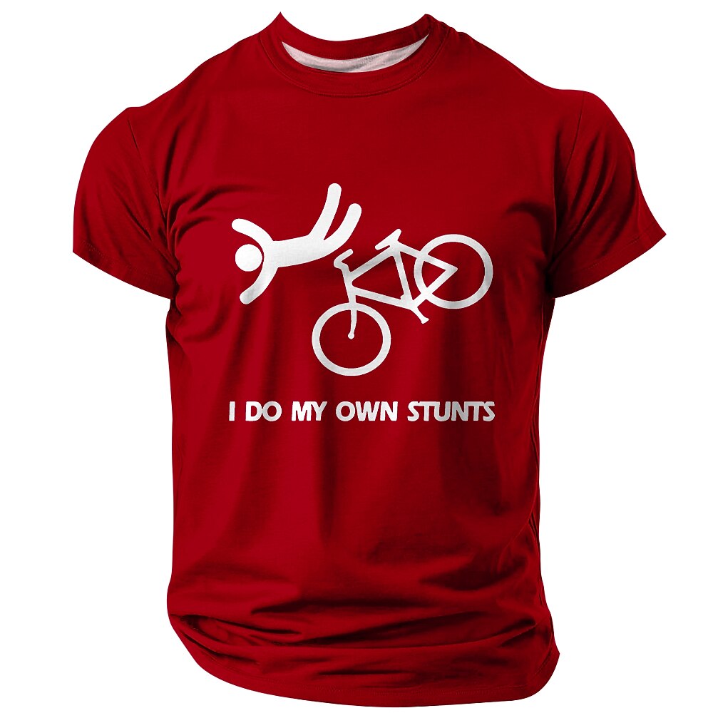 I Do My Own Stunts Cycling Bike Funny Rider Graphic Tee
