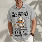 Funny Duck Slang Cartoon Animal Graphic Short Sleeve Shirt