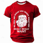 Santa Claus Christmas Quote Graphic Casual Short Sleeve Tee