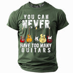 Never Have Too Many Guitars Funny Graphic Hobby Tee