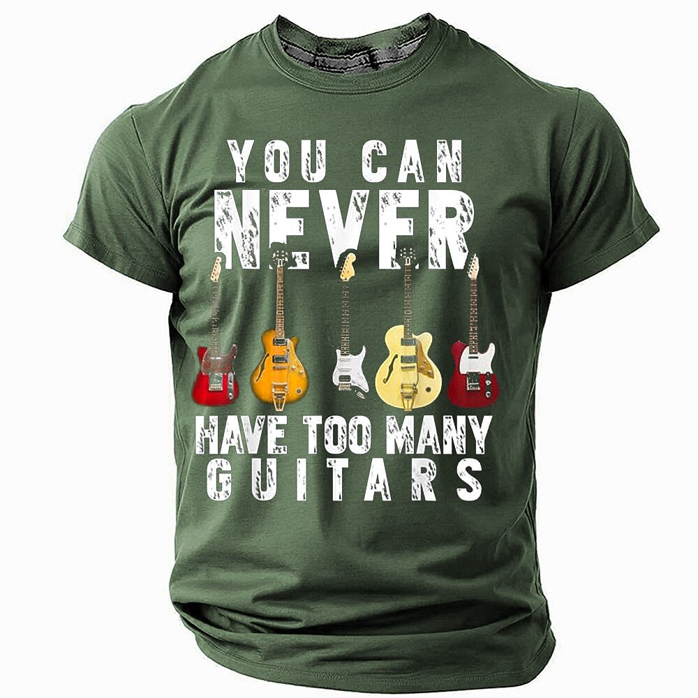 Never Have Too Many Guitars Funny Graphic Hobby Tee