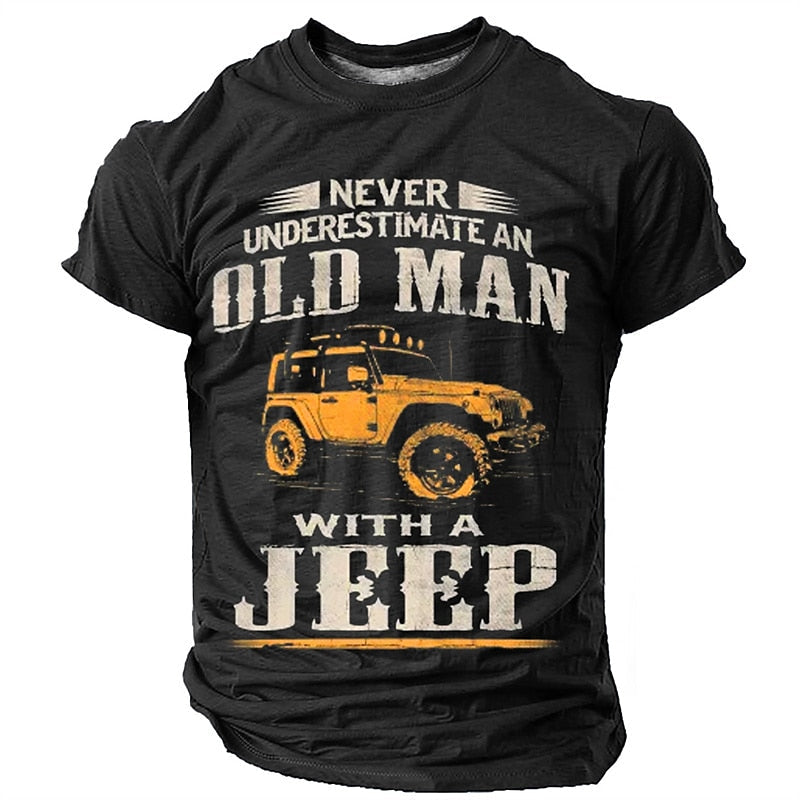 Old Man Jeep Warning Vintage Graphic Tee